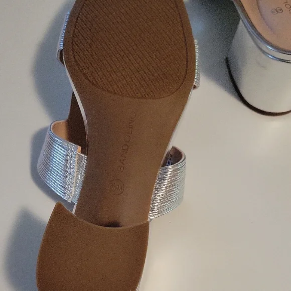 Bandolino Silver Rhinestone Mules - Picture 4 of 7